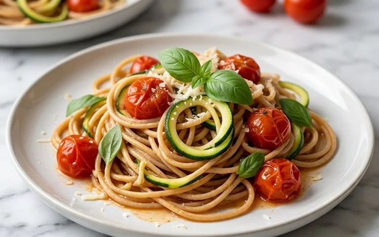 Healthy Tomato Zucchini Pasta