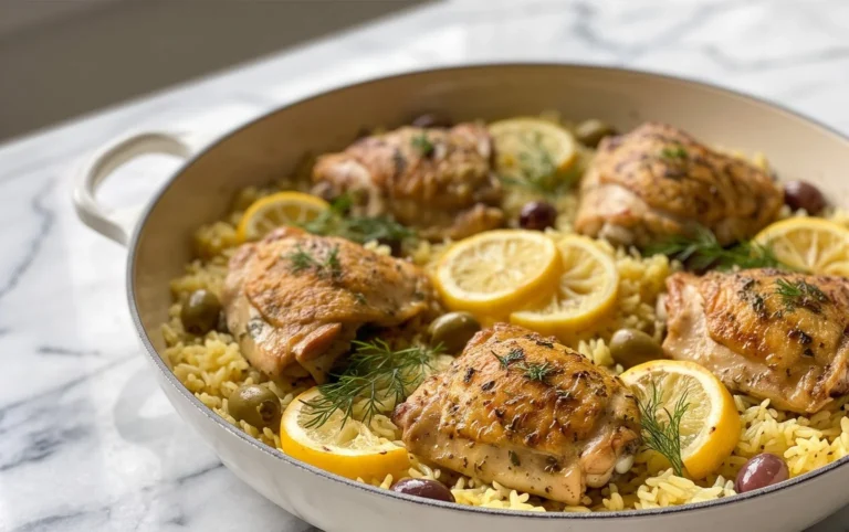 Greek Chicken and Lemon Rice (30 Minutes, One-Pot)