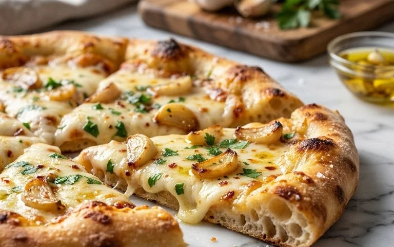 buttery garlic pizza