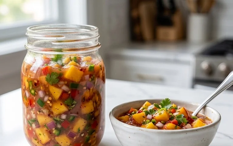 Sweet & Spicy Peach Salsa Canning Recipe