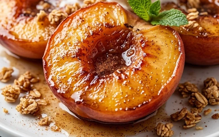 Cinnamon Sugar Baked Peaches