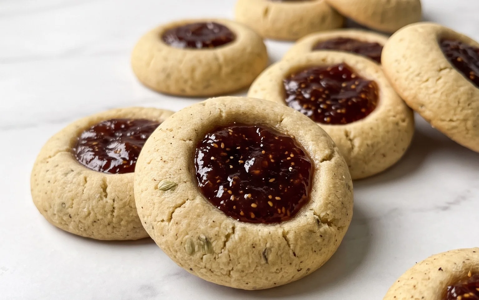Cardamom Fig Thumbprint Cookies