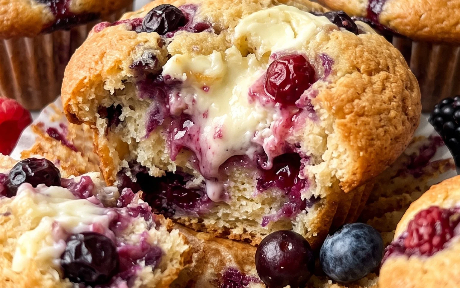 Berry Cream Cheese Muffins