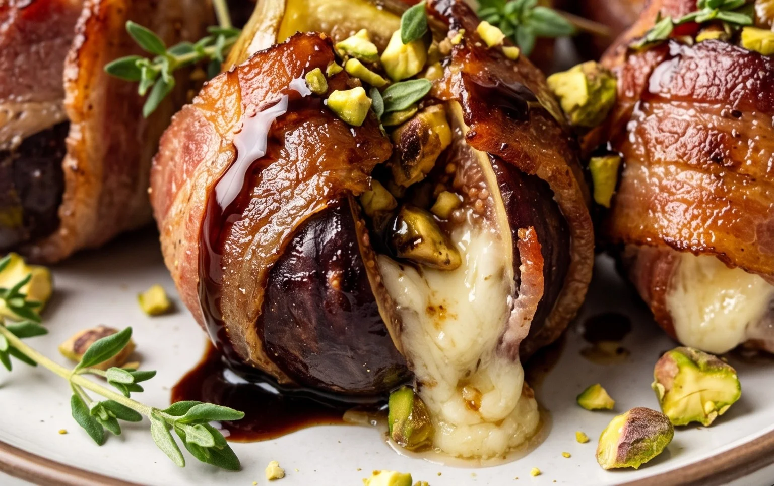 Beef Bacon Wrapped Stuffed Figs