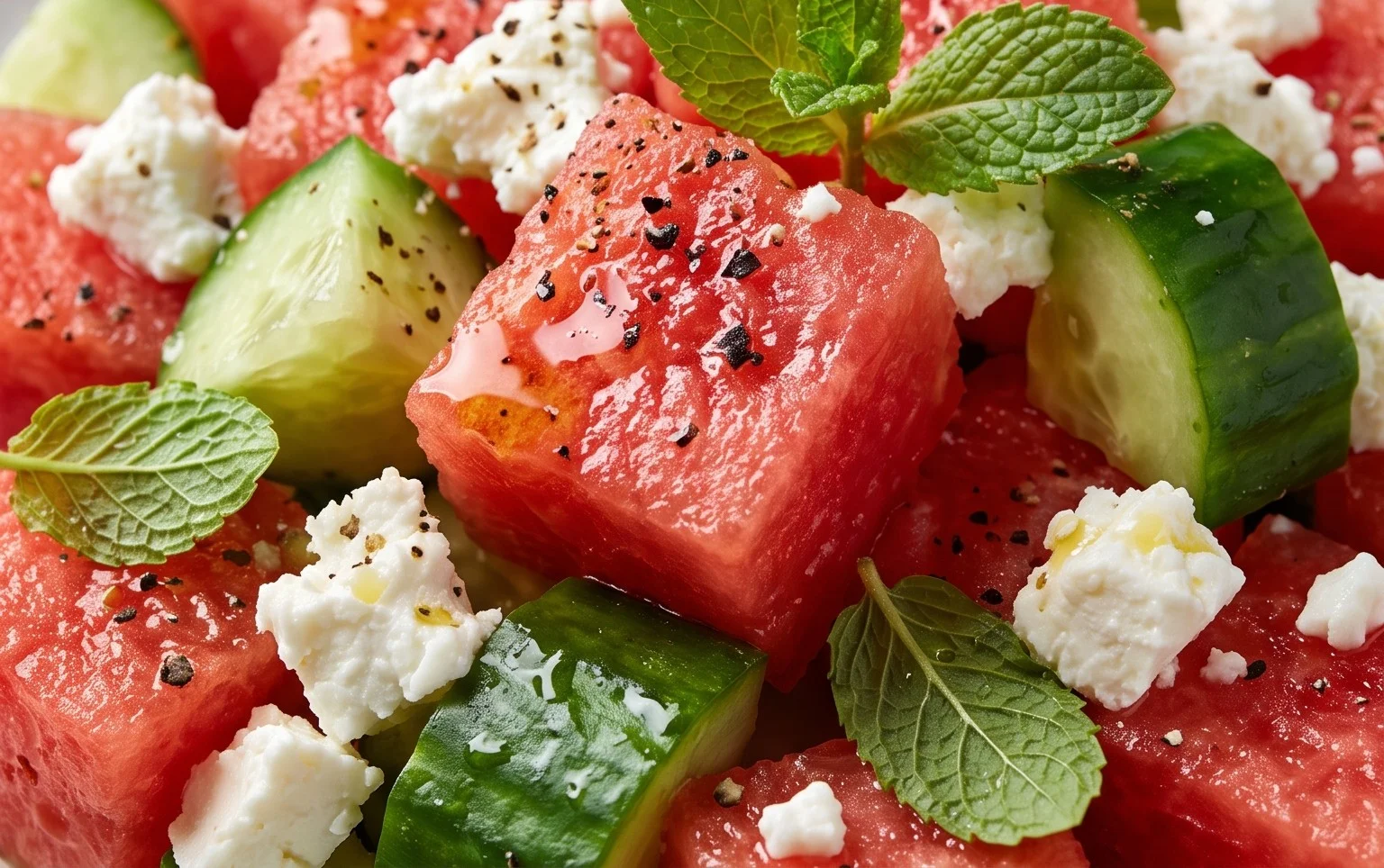 Watermelon Salad with Cucumber and Feta