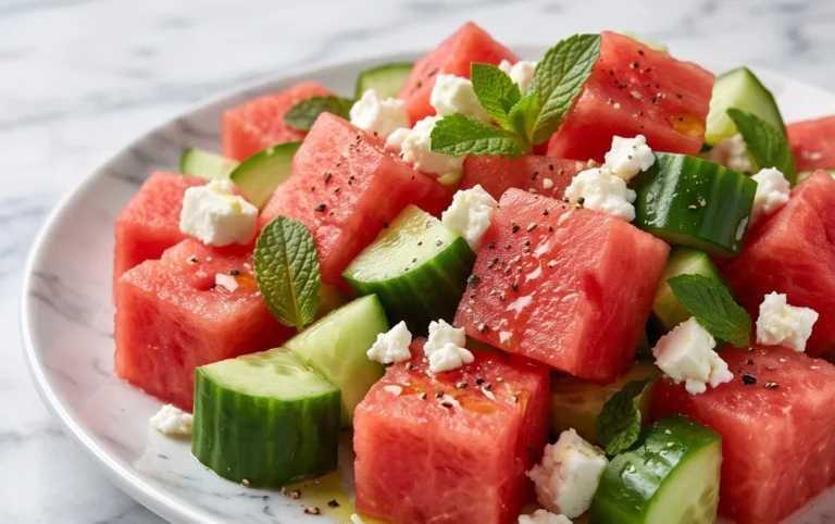 Watermelon Salad with Cucumber and Feta