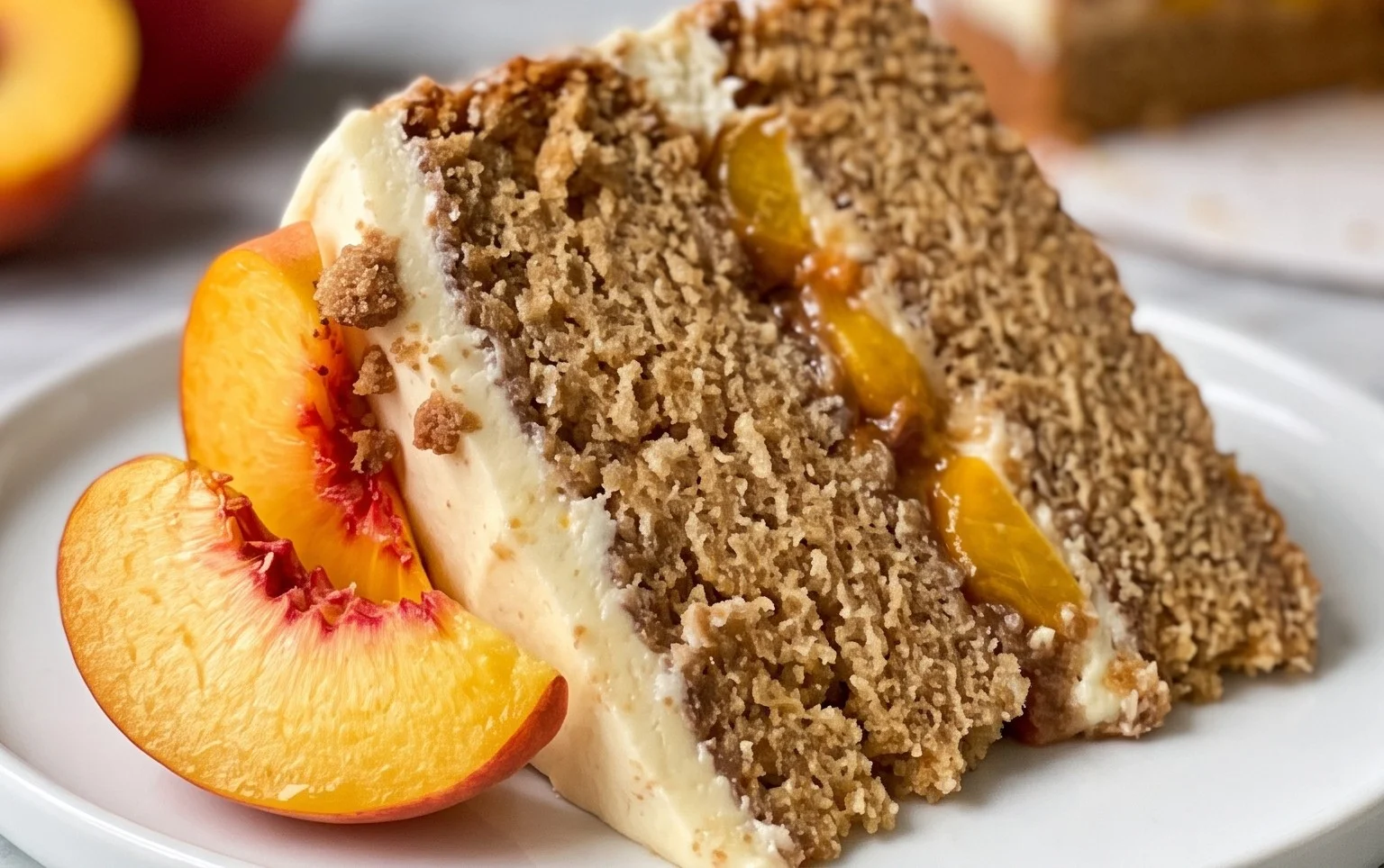 Brown Sugar Layer Cake with Peach Filling