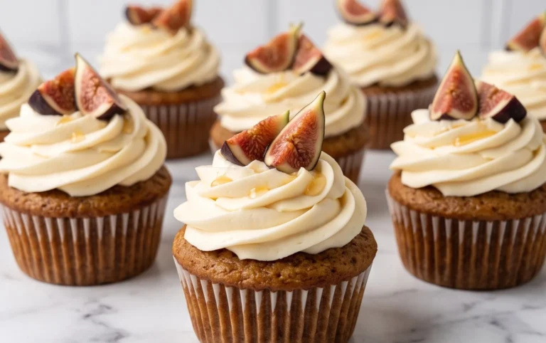 Fig Cupcakes with Honey Cream Cheese Frosting