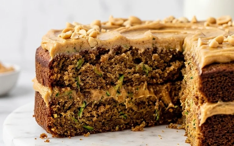 Moist Peanut Butter Zucchini Cake Recipe