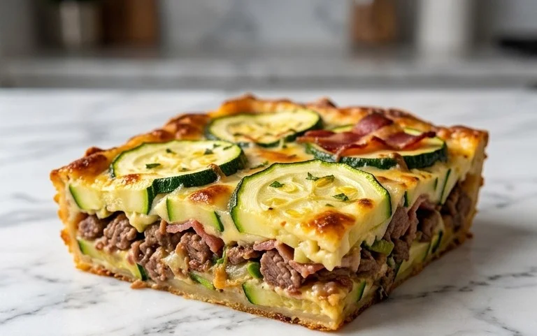 Zucchini and Beef Bacon Slice